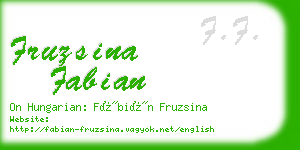 fruzsina fabian business card